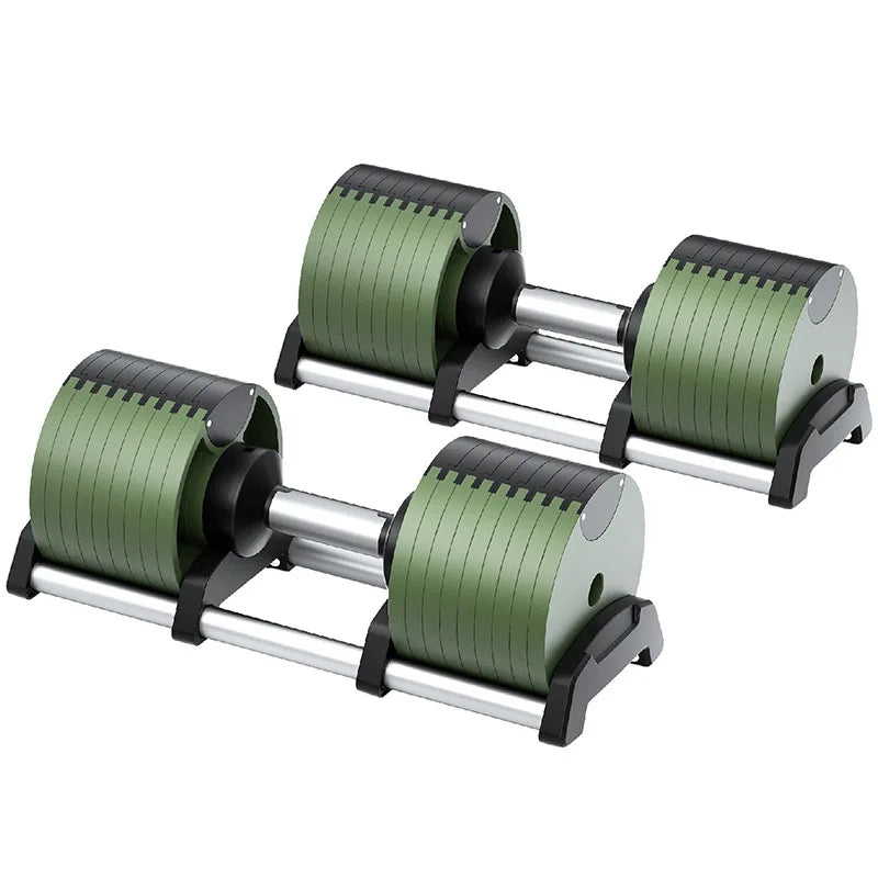 Fitness Steel Silver Adjustable Dumbbell 32kg 90lbs Set MegaBDM