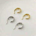 Fashion 925 Silver Plain Simple Twist Irregular Chic Hoop Earring Jewelry 18K Gold Plated Sterling Silver Hoop Earring for Women