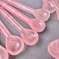 Hot Sell Pink Rose Quartz Crystal Spoon Yoga Multifunctional Massage Stick for Face Beauty Massage