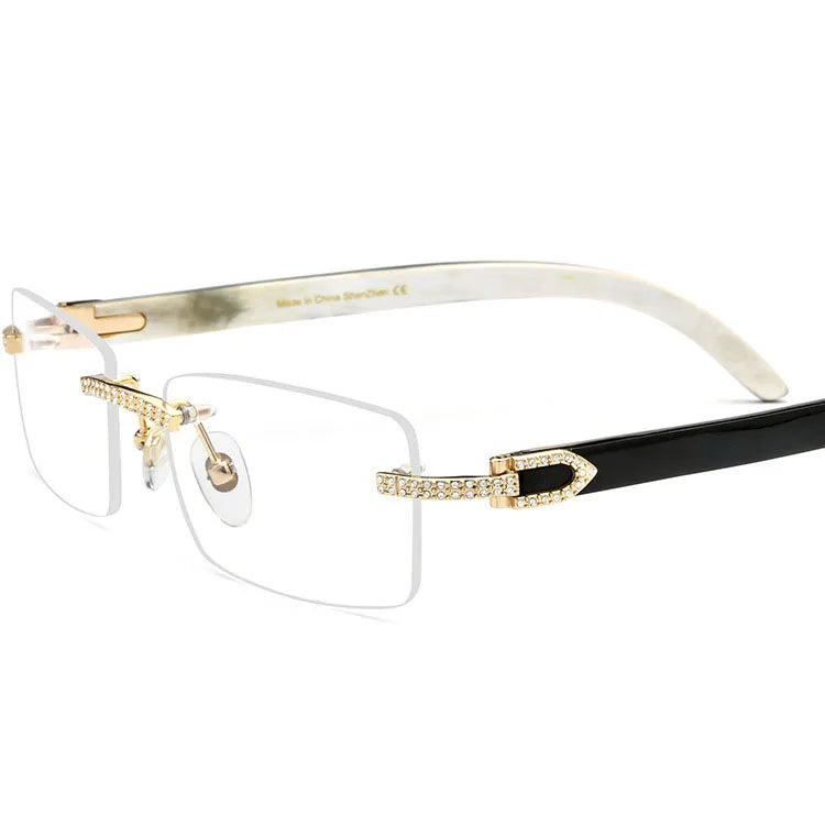 YTSBL10070  Squared Rimless Square Buffalo Horn Mens Optical Frame Glasses Sunglasses Luxury Eyewear Eyeglasses 2020