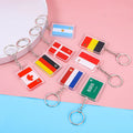 Custom Acrylic Keychain Sports Souvenirs Gifts Mini Country Flag Plastic Key Chains