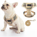 Adjustable Reflective Leather Nylon Polyester & Rubber Solid Dog Walking No Pull Pet Harness Set for Small Medium Large Dogs