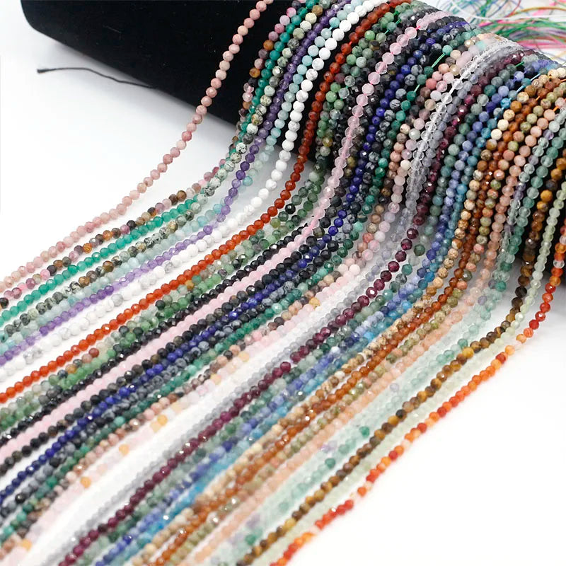 Wholesale Gemstone Faceted Beads 2mm 3mm Round Indian Agate Howlite Amethyst Agate Natural Stone Beads for Jewelry Making