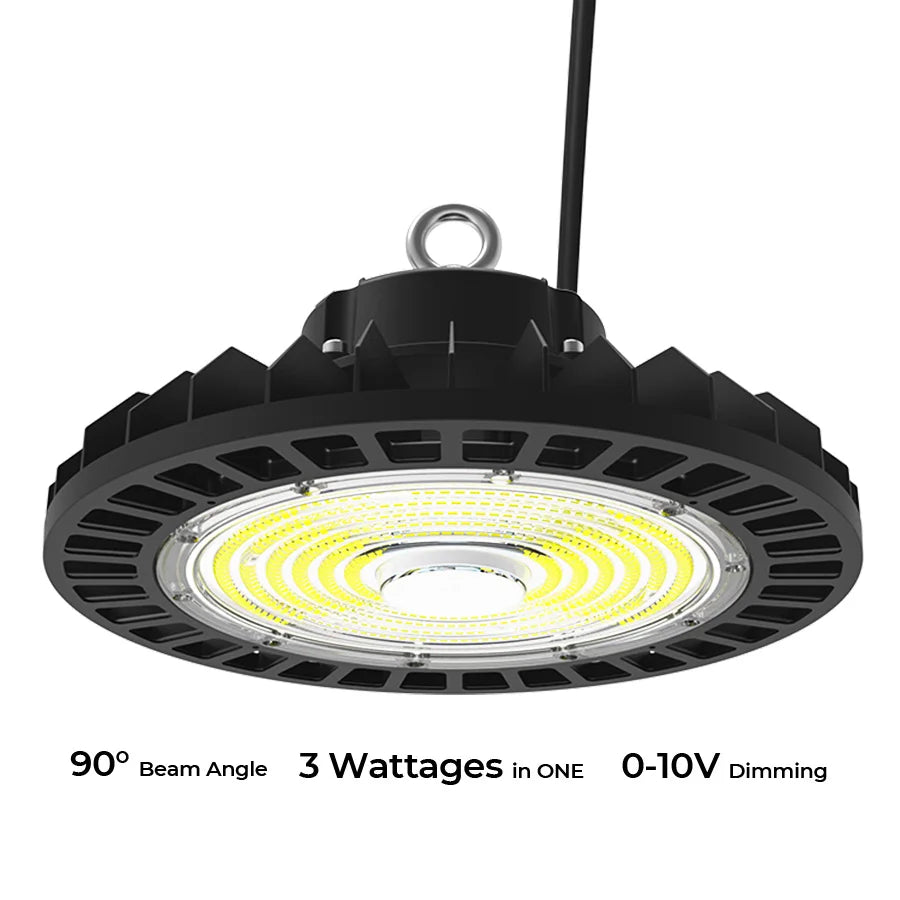 Economic Power Switchable Dimmable 150lm/w IP65 ETL DLC CE SAA Industrial UFO Led High Bay Light