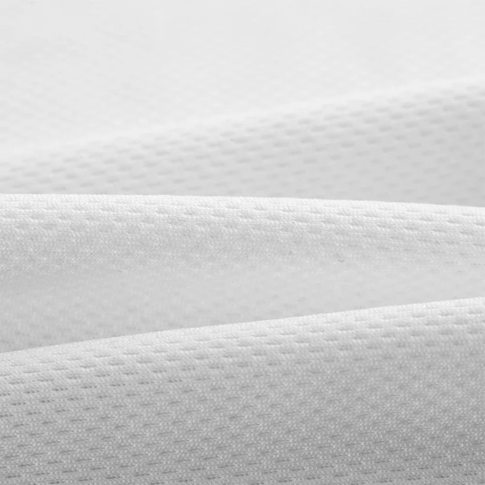 100 Polyester White Stock Sport Fabric Knit Breathable Bird Eye Mesh Fabric for Football Cycling Jersey