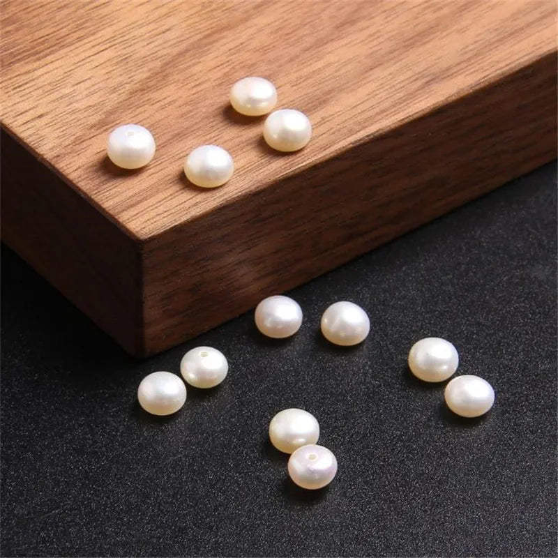 3A Grade White Color Button Shape Pearl 2.5mm-10.5mm Size Natural Half Button Pearl Loose Beads for Make Bracelet Earrings