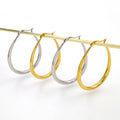 Wholesale Minimalist 18K Gold Plated Waterproof Hollow Waterdrop Large Hoop Earrings Non-Tarnish Stainless Women's Steel Jewelry