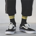 Custom Designed Cotton Sports Socks Alphabet Striped Crew Terry Bottom Gym Athletic Skateboard Gym Socks