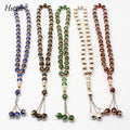 Muslim Gift Muslim Tasbih 33PCS Rosary Bead 14MM Islam Prayer Dhikr Misbaha with Masjid Image Printed on Laser HS357