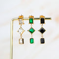 Luxury Vintage Zircon Stainless Steel Stud Earrings for Women Gold Plated for Wedding or Party