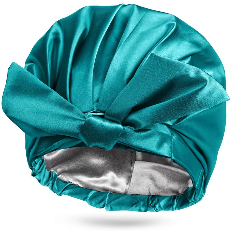 SongMay Adjustable Satin Hair Bathing Bonnet Headwear High Quality Double Layer Waterproof Comfortable Formal Four Seasons Adult