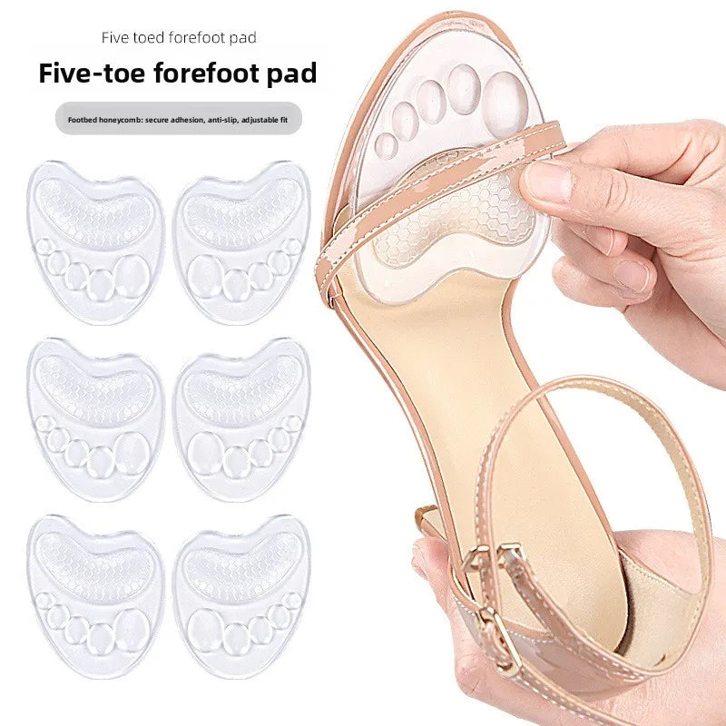 Melentl GEL Arch Honeycomb Five Toe Foot Forefoot Cushion High Heels Anti-Chafing Pain-Relief Soft Self-Adhesive