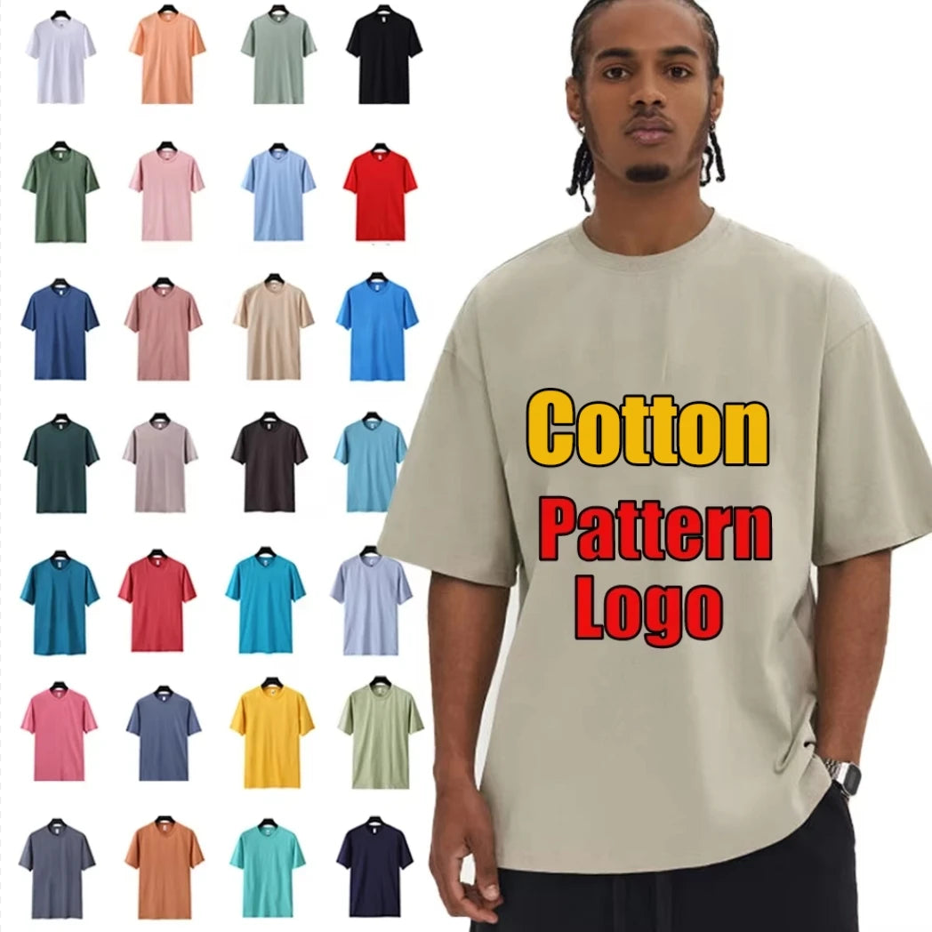 Premium Cotton Blank Unisex Short Sleeves Streetwear Oversize Heavyweight T Shirt