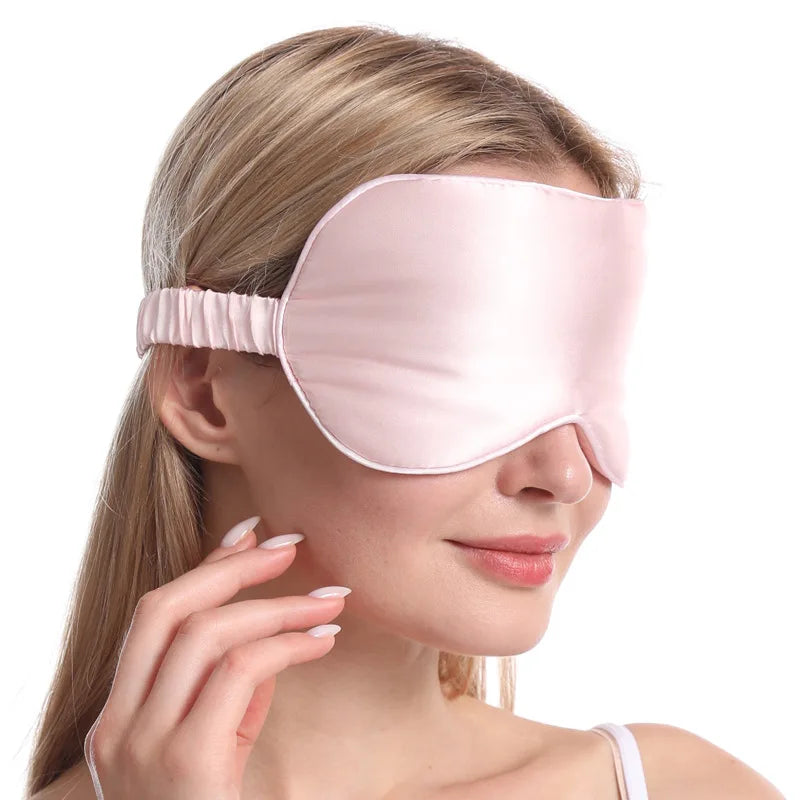 New Style Modern Design Cute 100% Mulberry Silk Eye Mask 22mm Fabric Reusable Sleeping Blindfold Anti-Puffiness Shading Light
