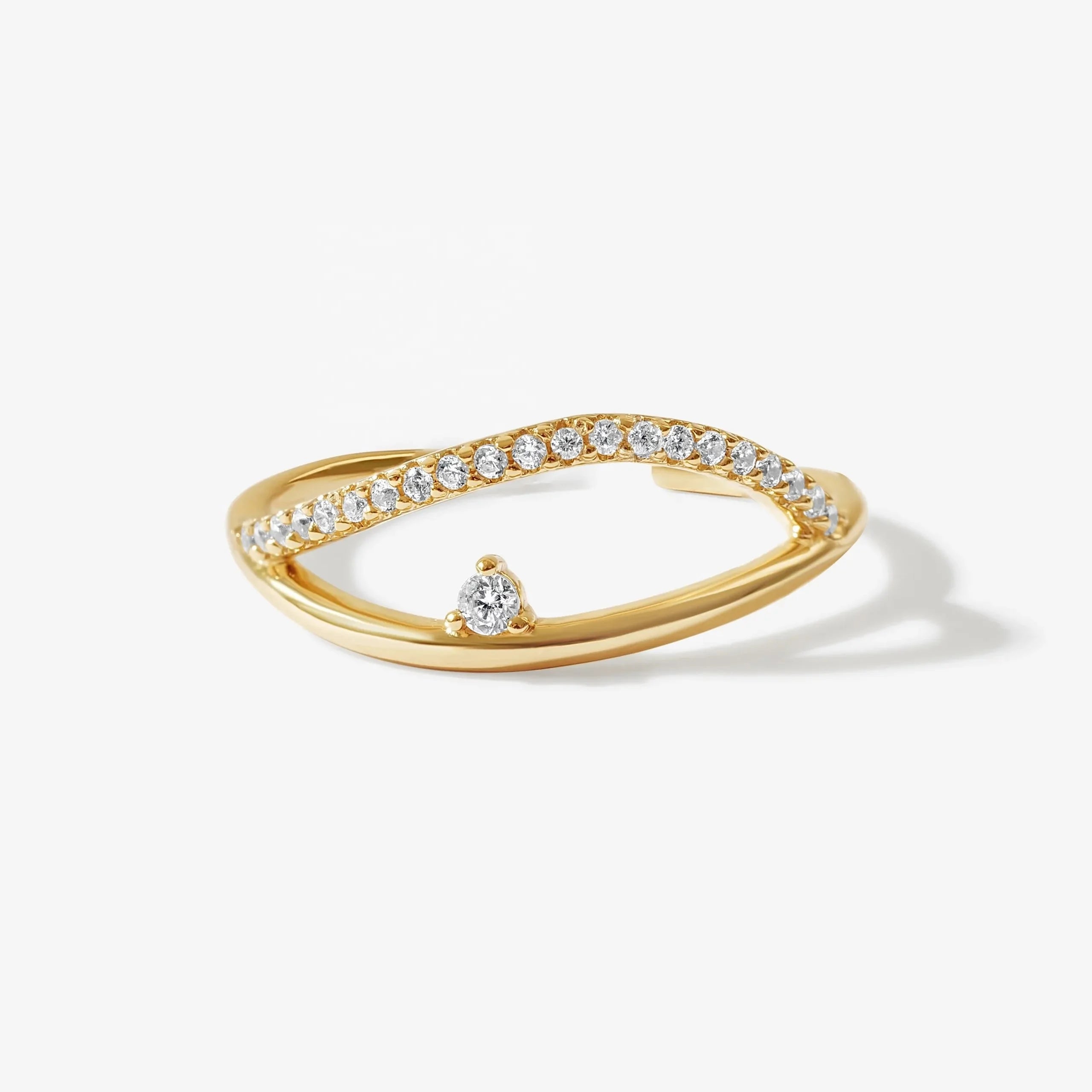 LOZRUNVE Silver 925 18K Gold Plated High End Adjustable Ring Jewelry Wholesale