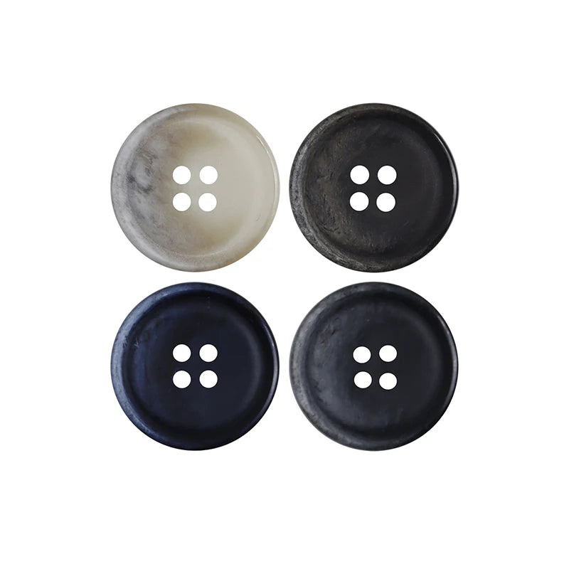 Retro Gradient Navy Double-sided Four-holes Resin Button for Suit Trouser Cardigan Denim Jacket Shirt Sewing on Garment Buttons
