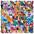50PCS Waterproof Children's Cartoon Butterfly Stickers for Refrigerator Glass and Mobile Phone Decoration