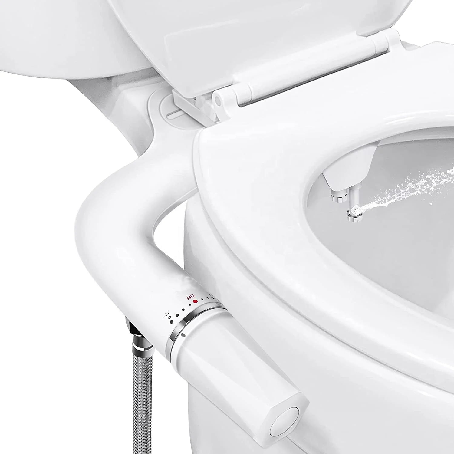 OEM/ODM Non-electric Mechanical Cold Water Bidet Attachment Dual Retractable Nozzles ABS Plastic Floor Mounted Ceramic Bathroom
