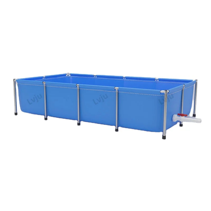LVJU 396 Gallons Metal Tank 6.6' X 4.9' X 1.6' Fish Tank 1500 Liters Shrimp Pond 2x1.5x0.5m with Frame