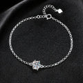 Simple S925 Silver Bracelet Inlaid VvsD Color 1 Carat Six-claw Moissanite Bracelet for Women Gift