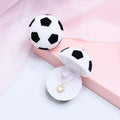 Cute Birthday Gift Creative Football Shaped Velvet Necklace Box Velvet Jewelry Box Ring Holder for Young Sports Fans