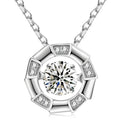 Dropshipping Dainty Moissanite Dancing Diamond Pendant 925 Sterling Sterling Silver Infinity Love Heart Necklace for Women Girls