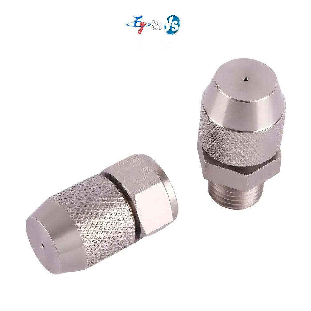 1/4" Brass Nickel Plated Adjustable Fog Cannon Machine Water Mist Spray Nozzle Dust Suppression Disinfection Air Misting System