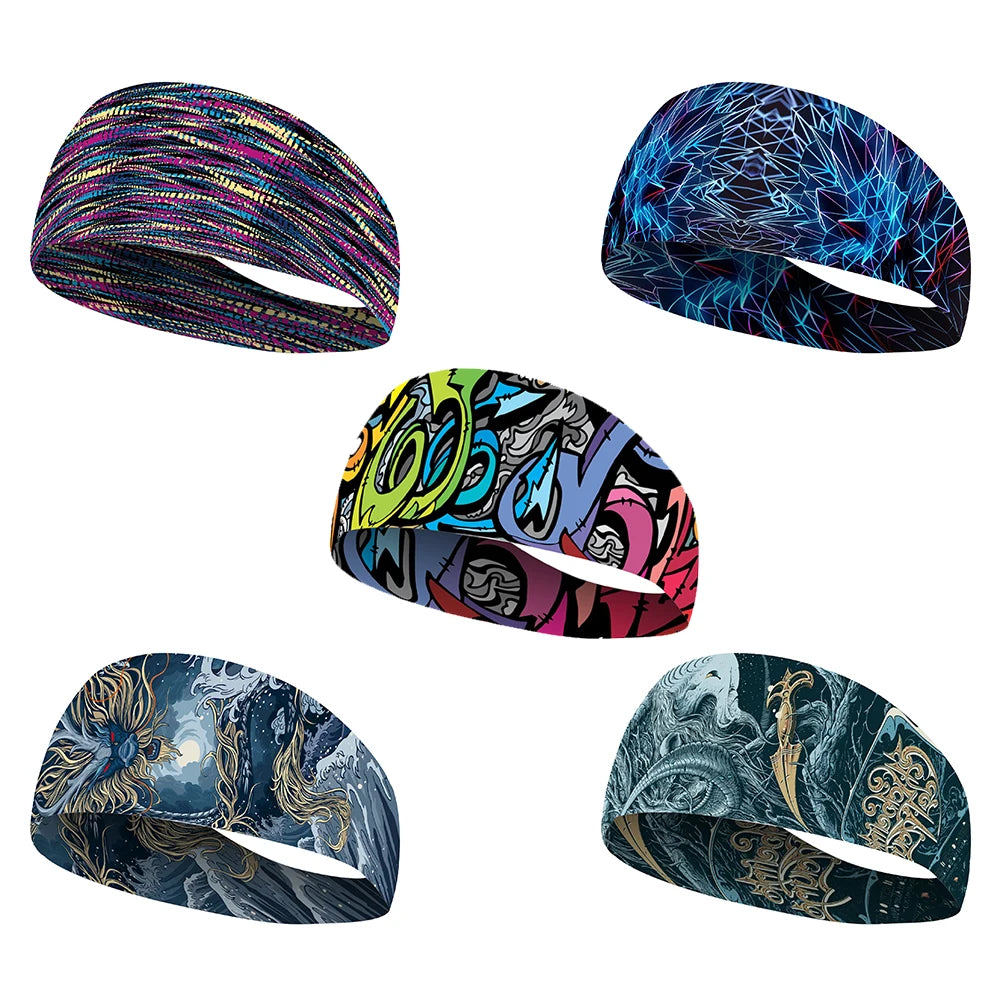Factory Made Fashion Custom Yoga Head Band Polyester+Spandex Unisex One Size Fits All Elastic Sporting Fitted Daily Use