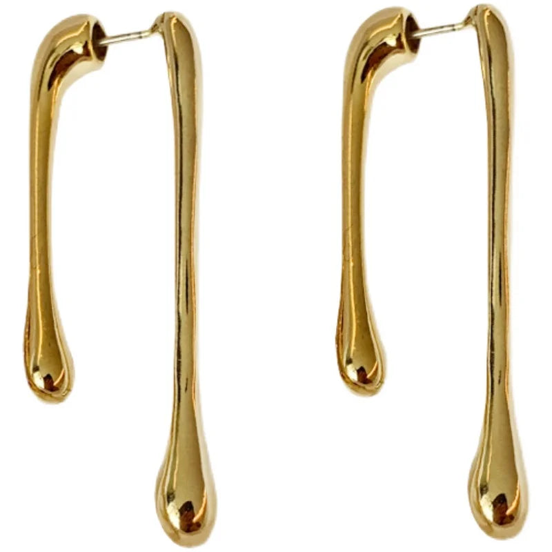 Asymmetric Aretes Waterdrop Earrings Long Bar Gold Plated Earrings for Women Minimalist Women Accessories Fashion Jewelry Hot