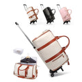 Fashionable Waterproof PU Leather Foldable Duffel Bag Luggage Garment on Wheels Suit Travel Bags with Wheels for Traveling