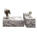 HZX 100% Natural Stone Polished Marble Plinth Cube Coffee Table Table Tops Furniture
