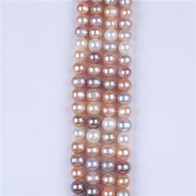 Hot Sale Mixed Color 9-10mm Potato Fresh Water Pearl Strands for Making Jewelry MegaBDM