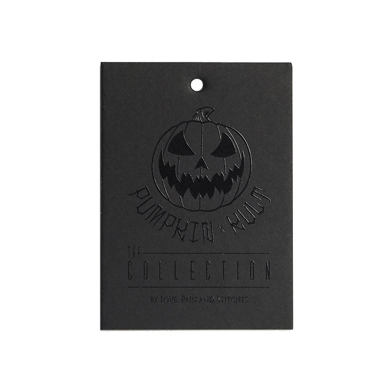 Custom Luxury Free Design Spot UV Paper Tag Black Garment Tags White Card Paper Clothing Tag for Clothing