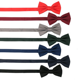 Wholesale Customized Solid Color Business Bow Tie Men's Double Layer Polyester Shirt Suit Accessories Bow Tie for Wedding