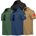 Men's Quick Dry Short Sleeve for Polo Shirt Summer Tactical Plain Turn-Down Tee Printed Knitted Fabric Clothes