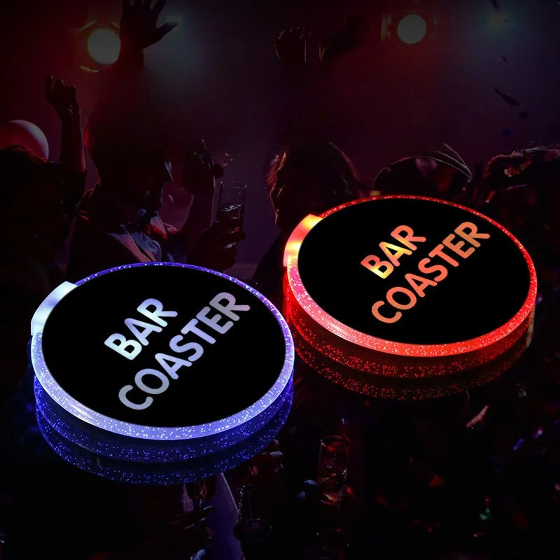 Gravity Sensor LED Bottle Coaster Multi-color LED Lights Durable Battery Operated for Ramadan Father's Day Graduation