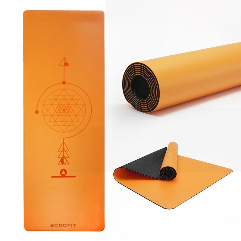 Orange Modern Design Laser Engraving Engrave Lead the Industry Super Grippy Vegan PU Leather Tarot PU Rubber Yoga Mats
