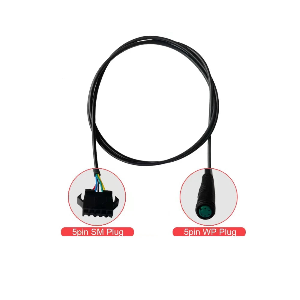 Ebike Spare Parts Electric Bicycle KT Display Extension Cable Waterproof Connector SM Connector Convert Cable 5 Pin