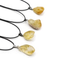 Huiying Natural Crystals Healing Stones Necklace Citrine Quartz Irregular Shape Raw Crystal Pendant Jewelry