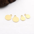 JS1773  Hot Sale 6mm 8mm Gold Plated Brass Metal Round Disc Charm Pendants