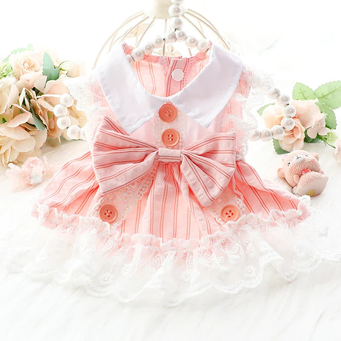 Pet Spring Summer Thin Lace Skirt Cat Dog Clothes