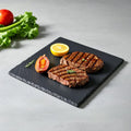 Wholesale 20x20x0.6cm Black Slate Stone Plates Natural Square Eco-Friendly Tiles Black Stone for Home Decor
