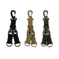 Nylon Webbing Backpack Hook Multifunctional Carabiner D Ring Shaped Keychain Double-split Quick Release Hanging Buckle