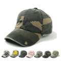 New Custom Logo Vintage Curved Brim Dad Hats Washed Cotton Distressed Denim Camouflage Print 6 Panel Casquette Baseball Caps