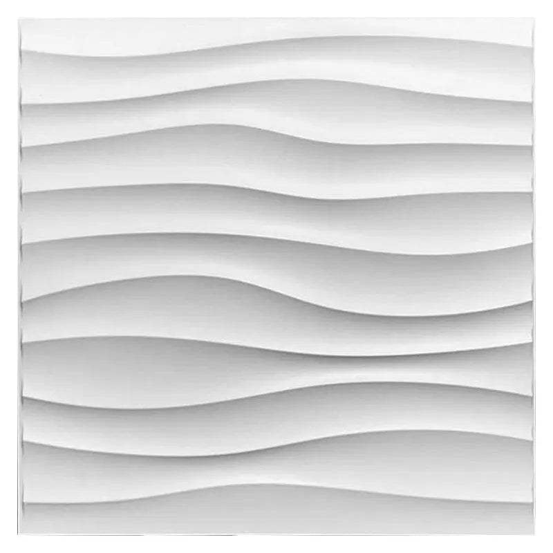 High Quality Wall Art Green Material Decorative PVC Material White Wave Design PVC 3d Wall Panel