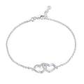 Korean Fashion S925 Sterling Silver Heart Pendant Bracelet for Women Platinum Charm Bracelets Diamond Gold Plating Gift Jewelry