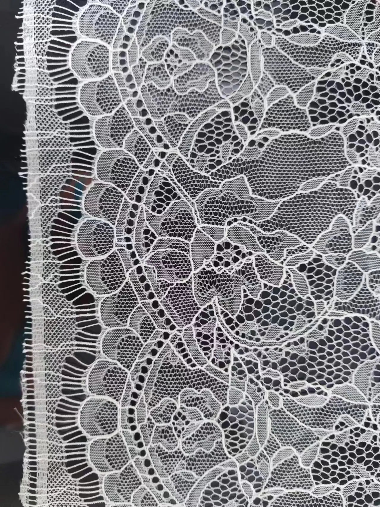 China 2024 Wedding Dress Fabric Patterned Embroidery Milk Silk Mesh Fabric Lace Evening Dress