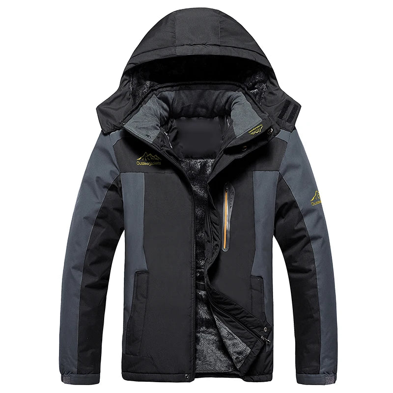 Wholesale Vintage Men's Winter Jackets Plus Size Outdoor Coats Waterproof Windbreaker Zipper Ski Climbing Blazer Made Polyester