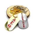Greek Sorority DST Stain Less Steel Aluminum  Sublimation Engraving  Dog Tag  Mili Tary Tag With Bead Chain