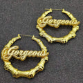 Customized Acrylic Hoop Plated Gold Fashion Joyas Jewelry Letter Name Earring for Women